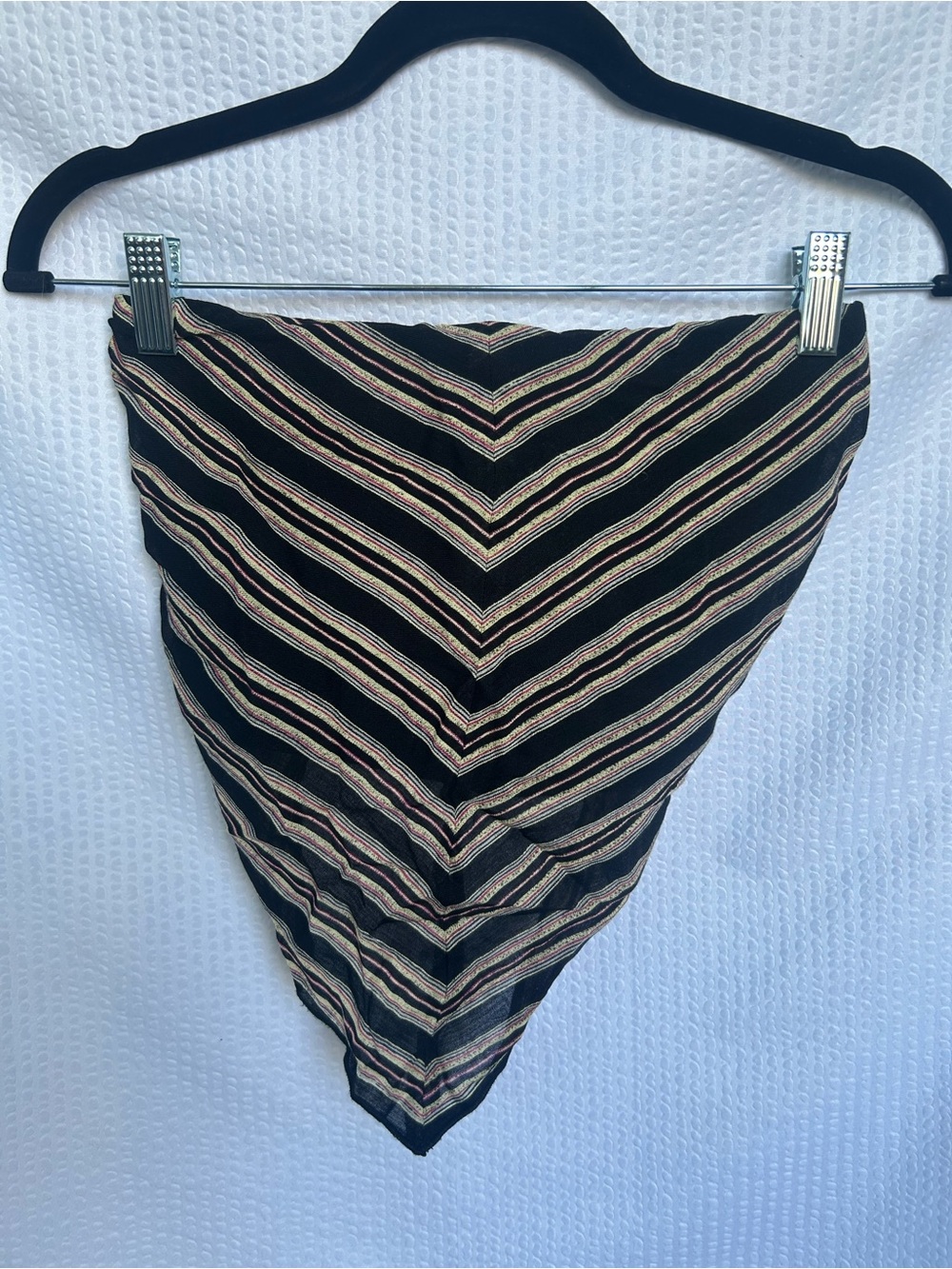 FP One Free People Boho Striped Black Bandana Tube Top Size Medium